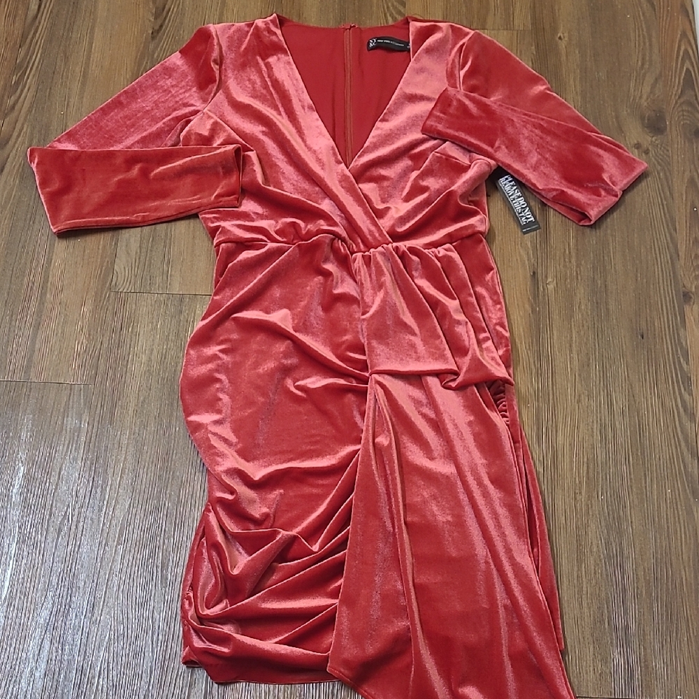 New York & Company‎ Red Velvet Midi Dress for women zise m new